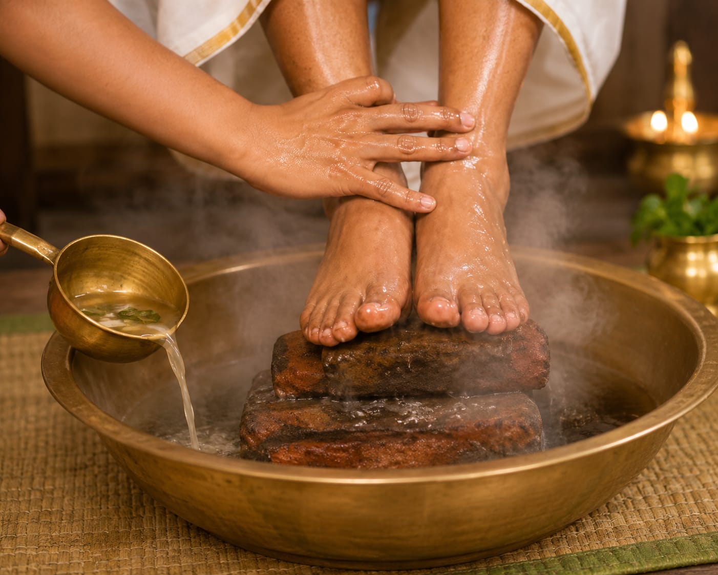 Isthika Swedanum — brick fomentation therapy